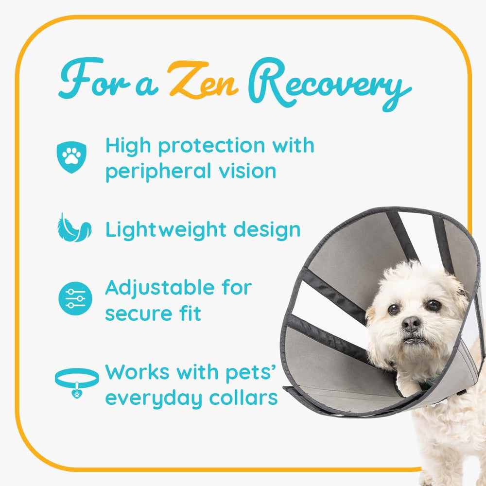 ZenPet Recovery Cone lightweight-design reduces neck strain during recovery.