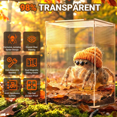 ZENWUKONG jumping spider enclosure side view highlighting compact stackable design