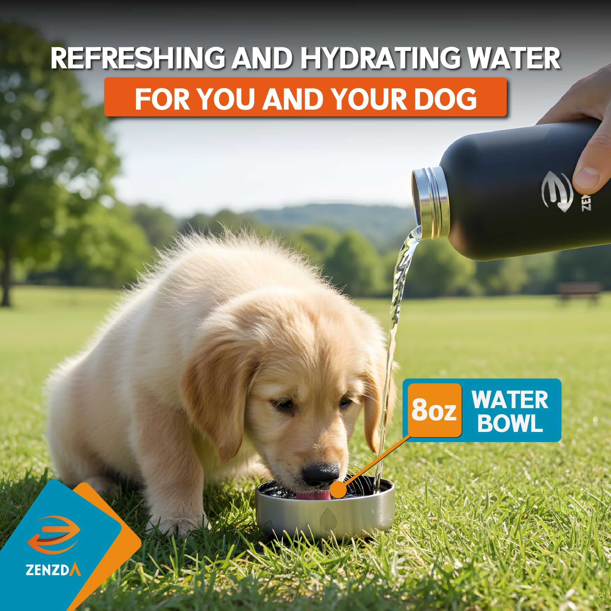 ZENZDA 3-in-1 dog food bowl offers convenient meals during outdoor adventures.