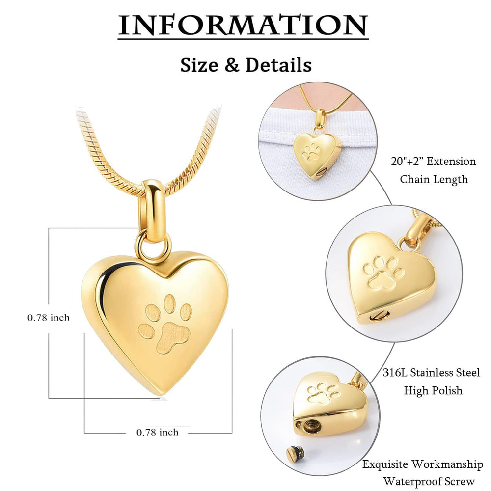 zeqingjw front-view paw-heart pendant highlights gold-tone finish