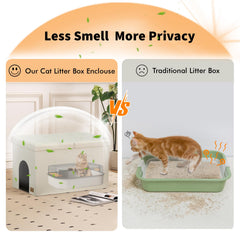 Zerbuger 3-in-1 cat litter enclosure lid-open for easy cleaning.
