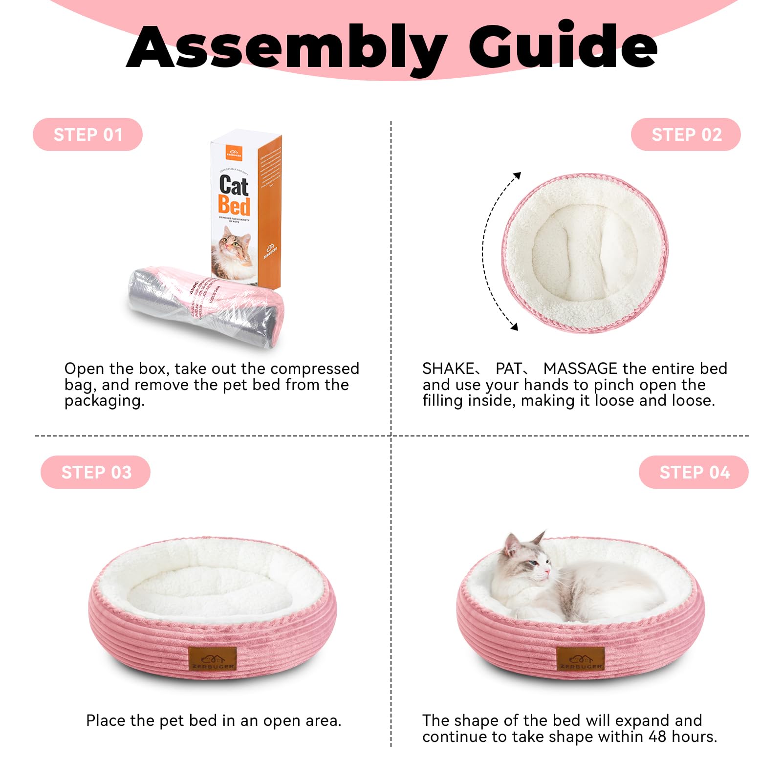Zerbuger machine-washable bed simplifies cleaning after daily use.