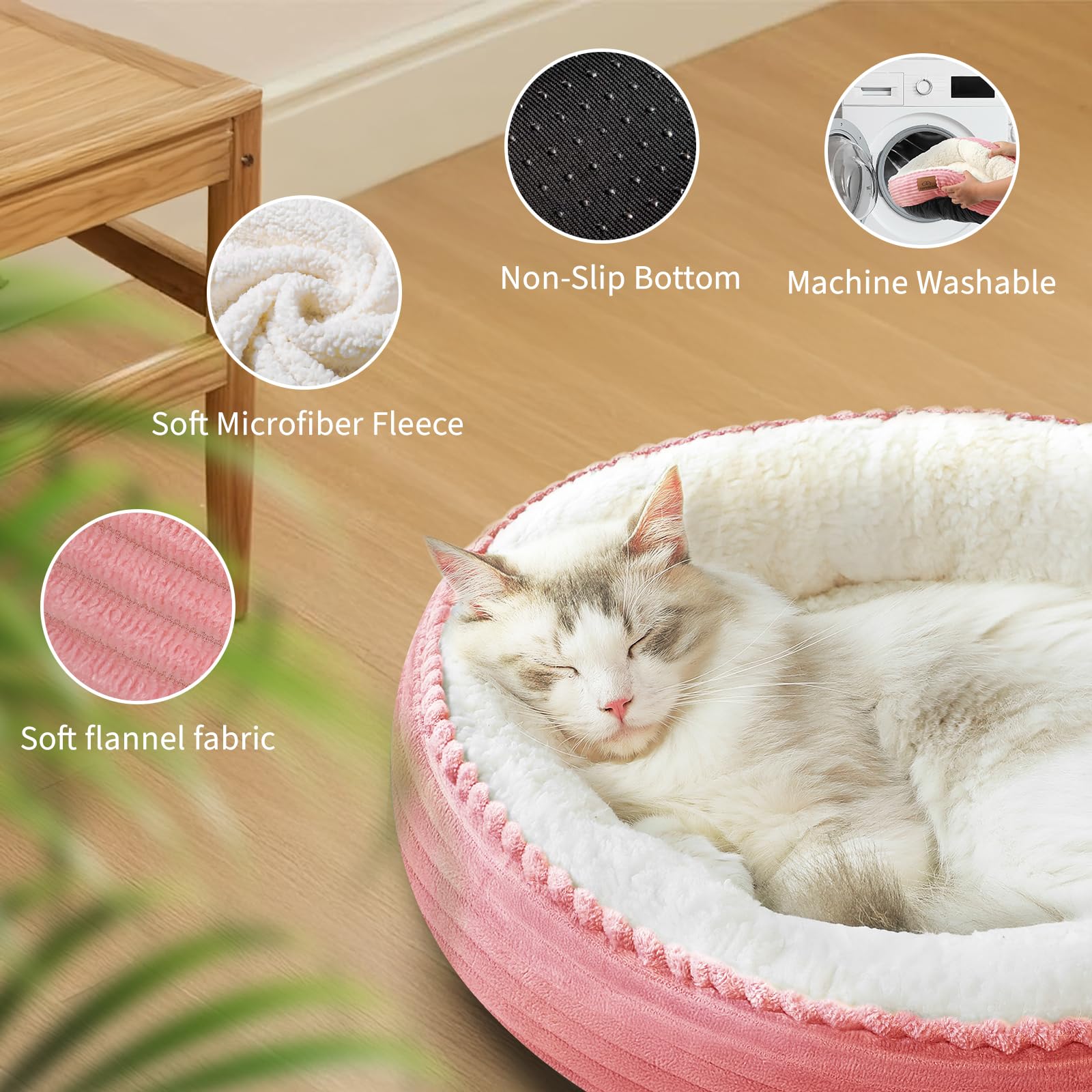 Zerbuger round bolster supports head and neck for peaceful naps.