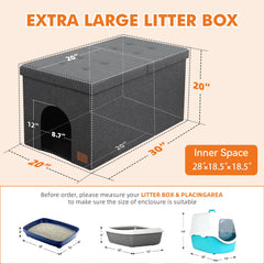 Zerbuger cat litter box enclosure flip-up lid permits easy access for quick cleaning.