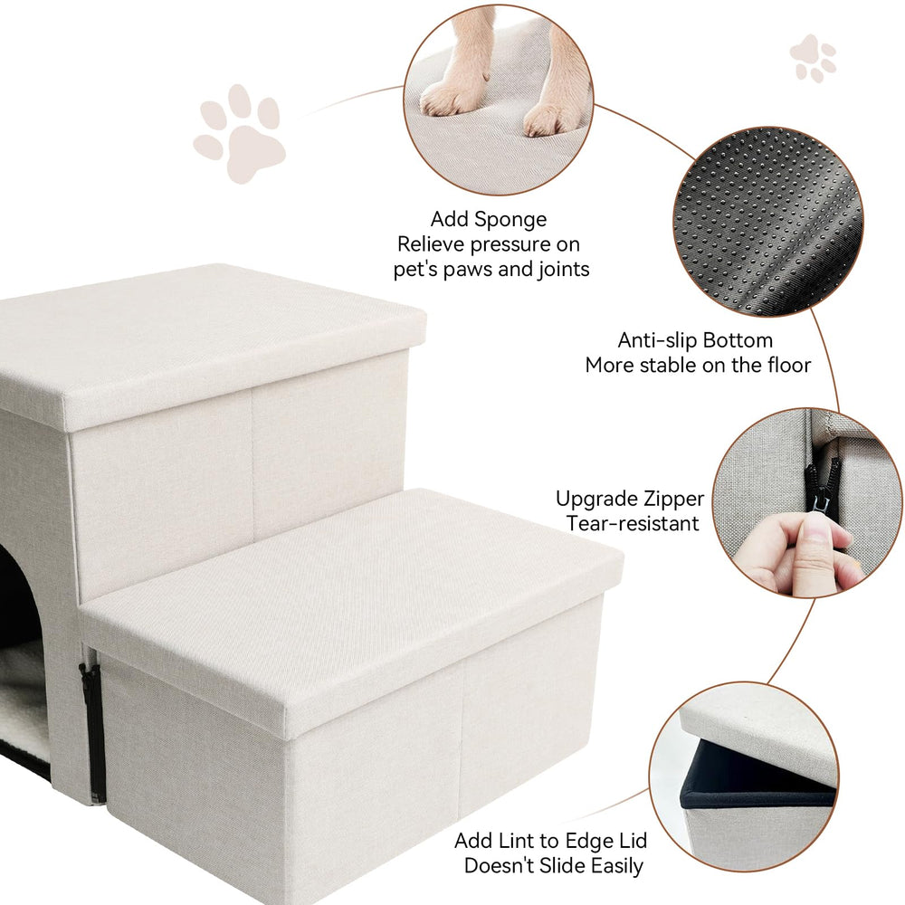 Zerbuger dog stairs assembly-foldable allow quick setup and compact storage.
