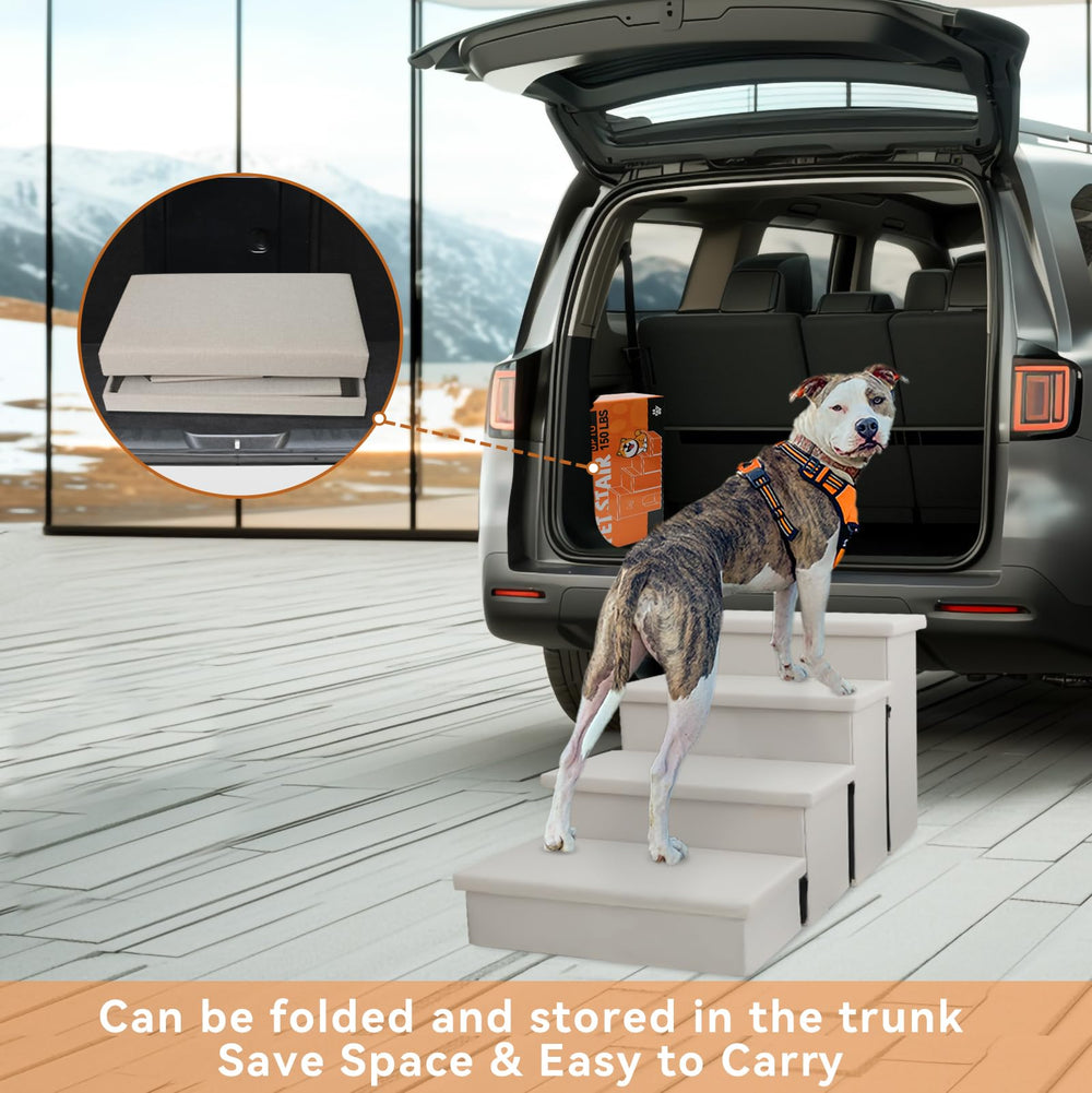 Zerbuger Dog Stairs assembly instructions enable tool-free setup.