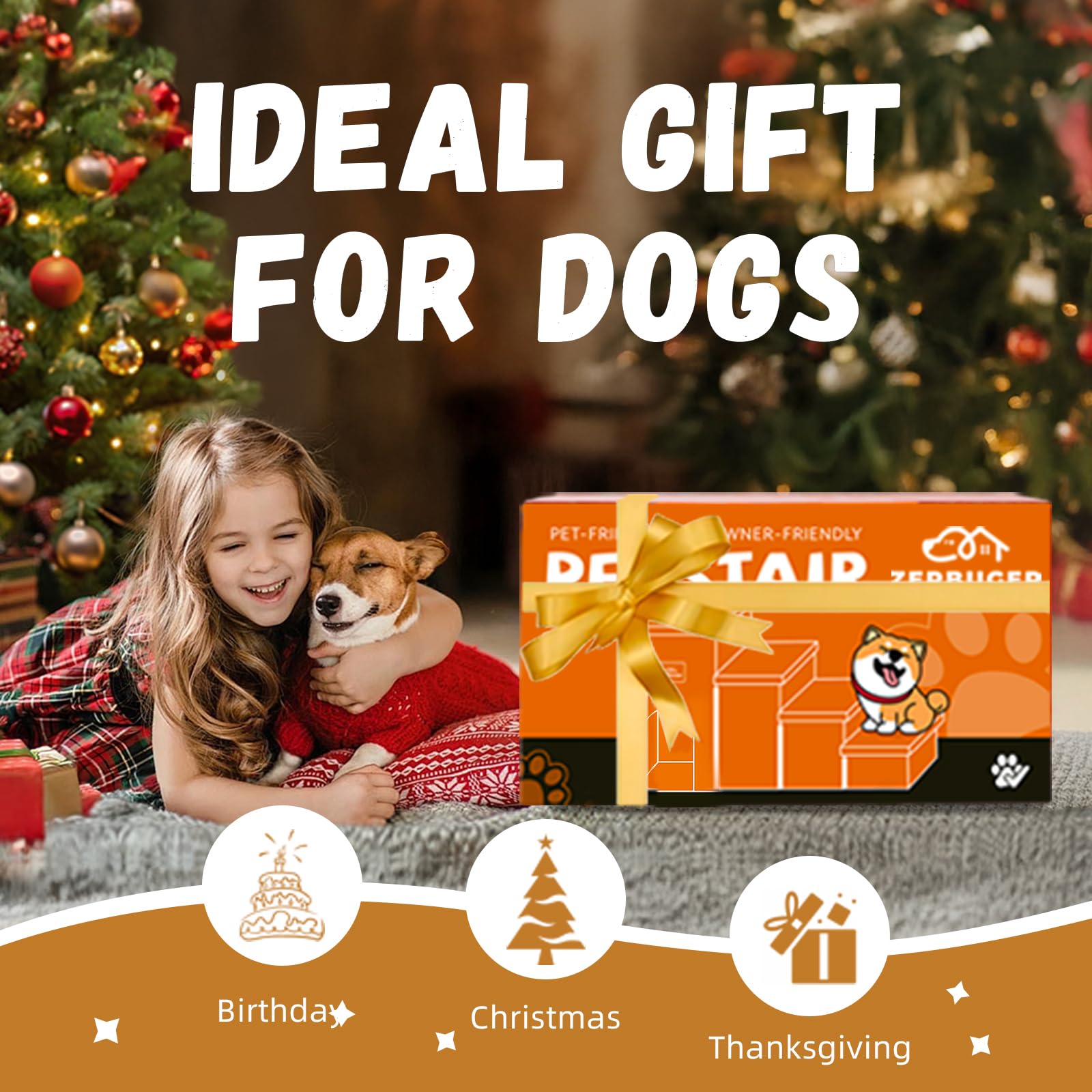 Zerbuger Dog Stairs foam padding adds gentle comfort.
