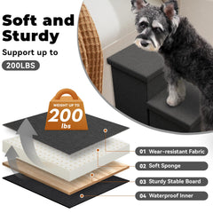 Zerbuger Dog Stairs Storage with non-slip base keeps furniture steady during climbs.