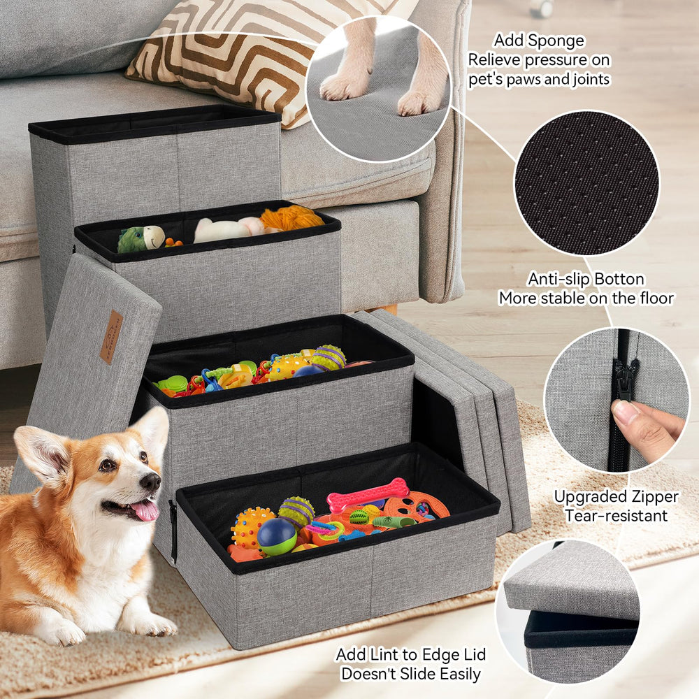 Zerbuger stairs setup on the floor demonstrates safe, accessible climbing for pets.