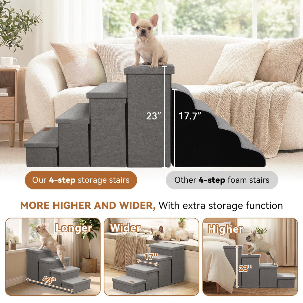 Zerbuger storage stairs top view highlights the four-step layout for easy access.