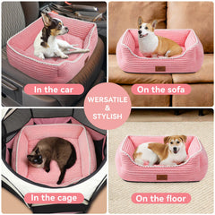 Zerbuger bed with removable mat in pink, easy machine washable for convenient cleaning.