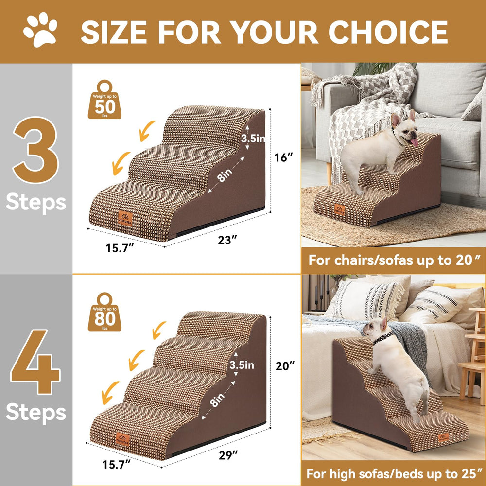 Zerbuger size-guide compatible foam stairs fit chairs up to 20 inches.