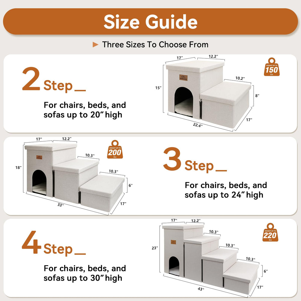 Zerbuger stairs storage compartments keep toys and supplies neatly handy.