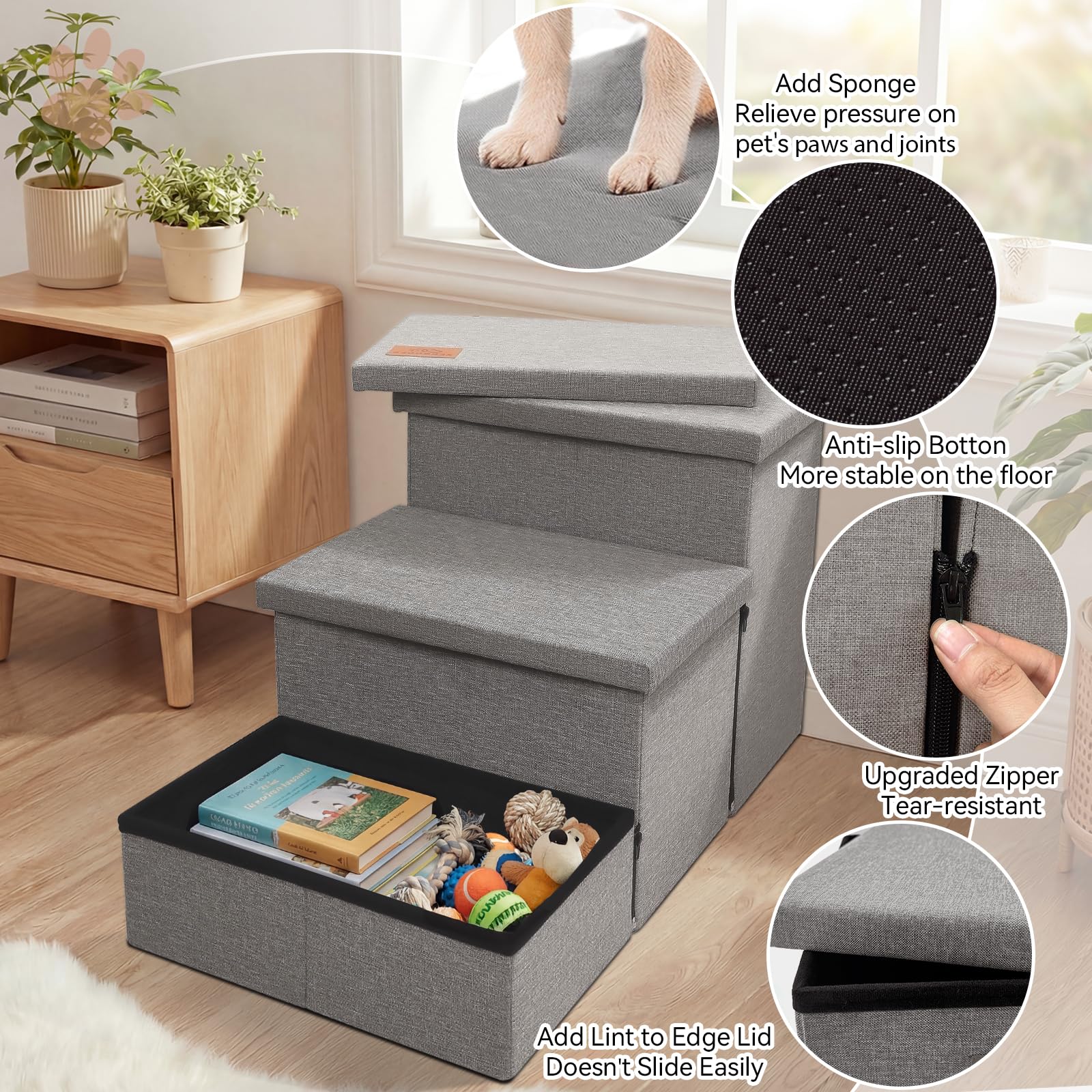 Zerbuger Wider Dog Ramp non-slip bottom provides steady footing.