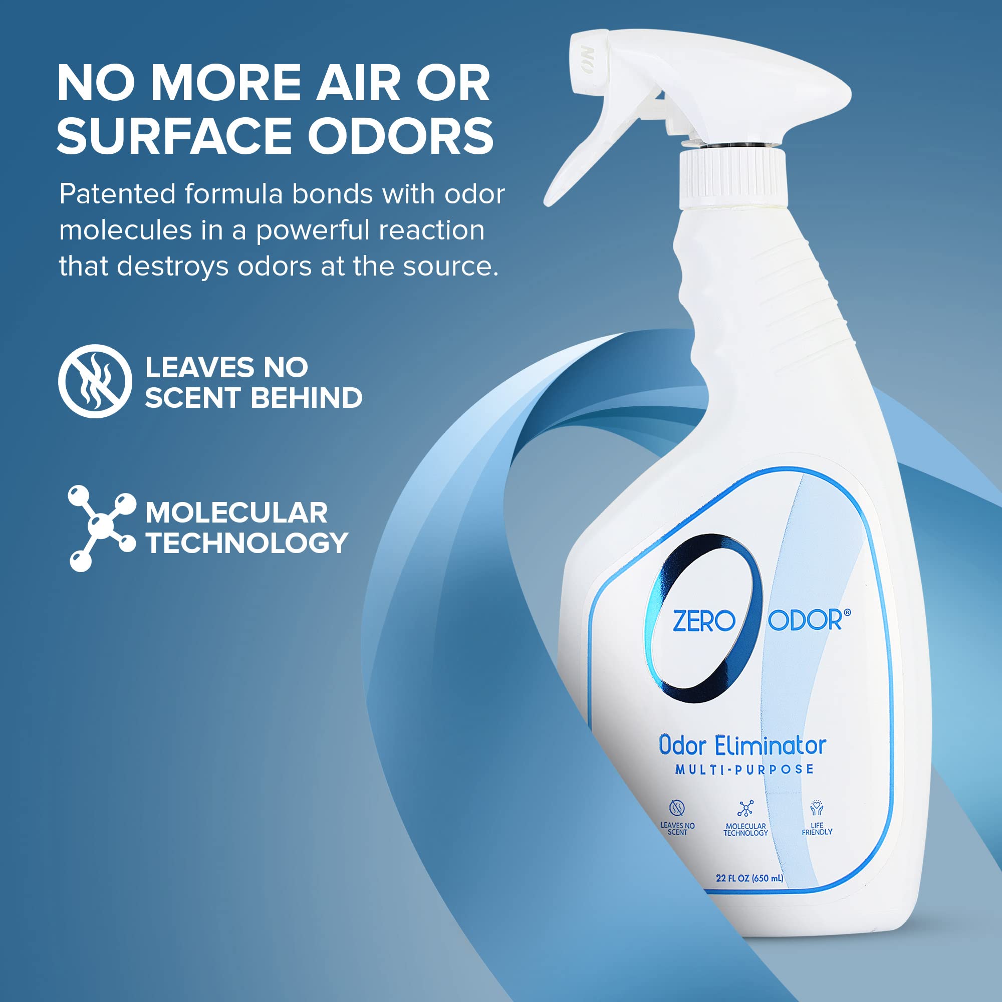 Zero Odor bathroom surface odor control spray neutralizes bathroom smells on surfaces