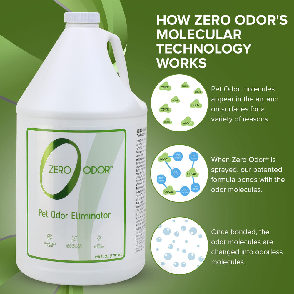 Zero Odor car odor elimination spray freshens vehicle interiors.