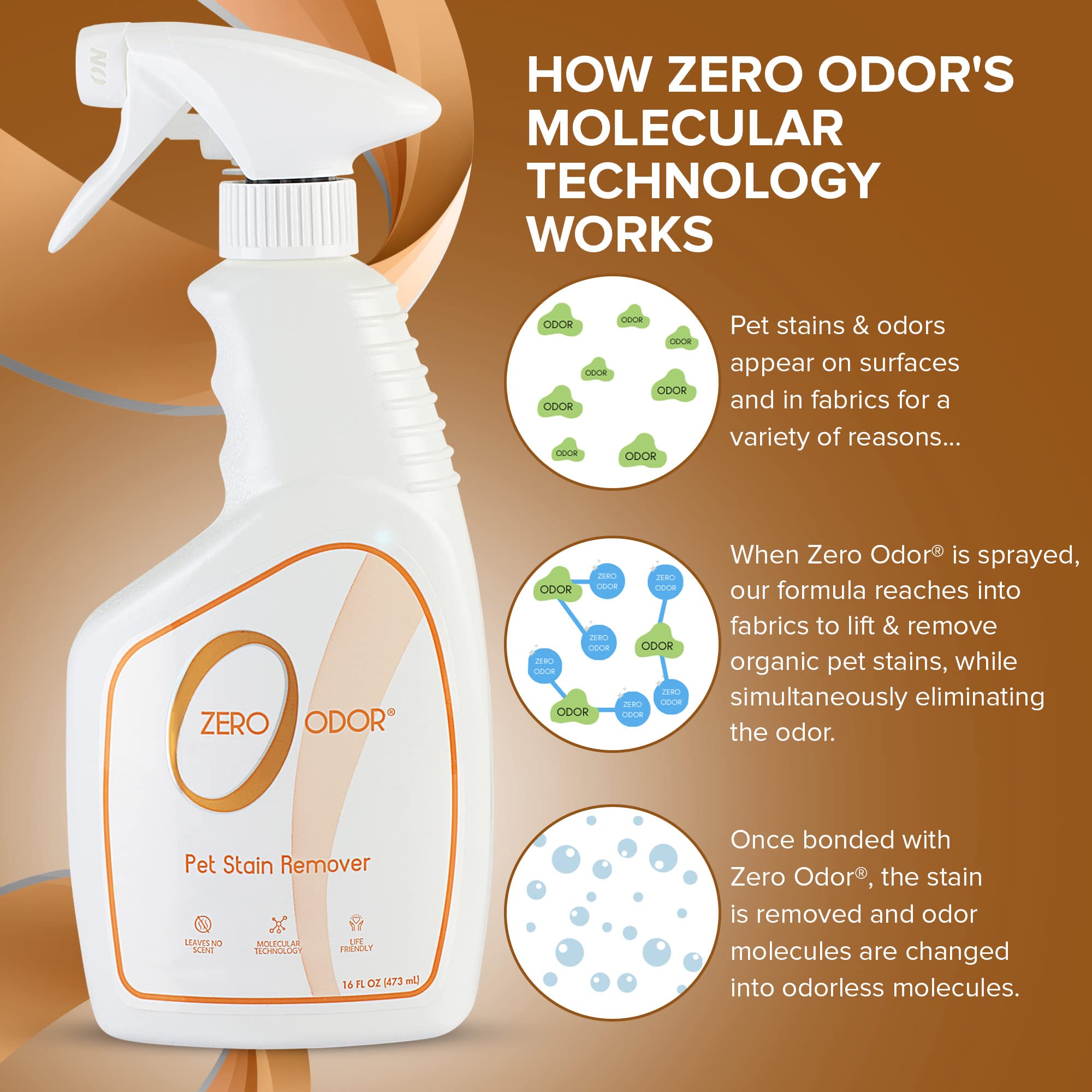 Carpet spot cleaning with Zero Odor revitalizes the area.