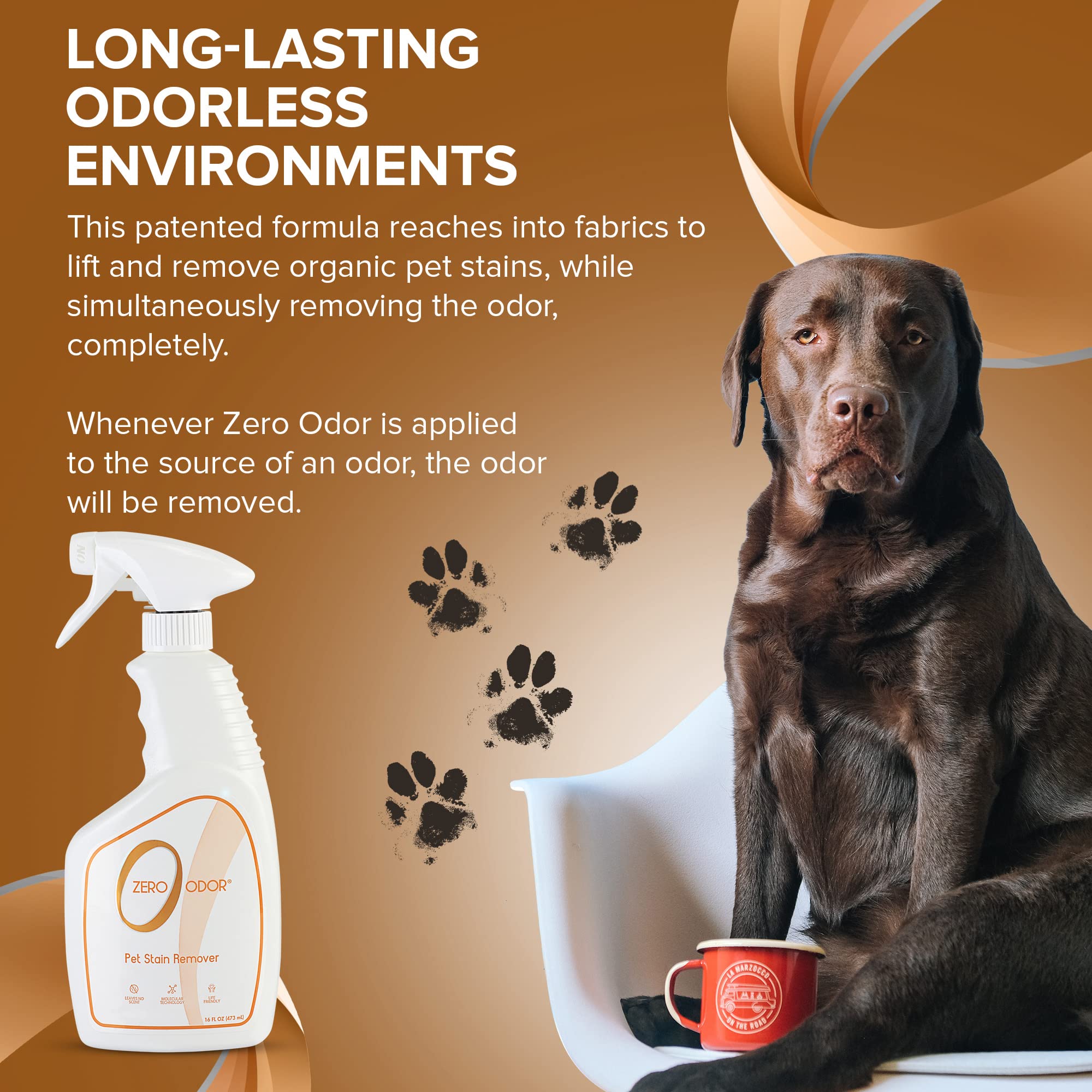 Hard floors refreshed with Zero Odor spray.