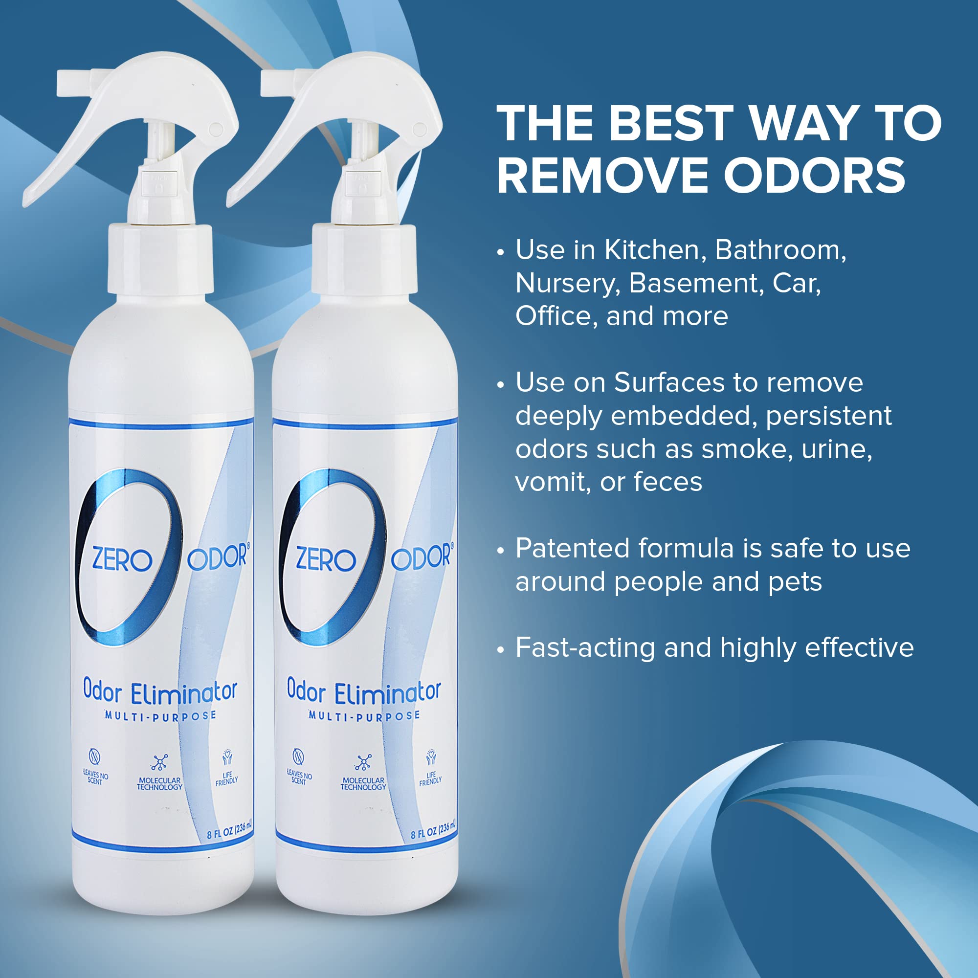 Zero Odor office desk scene illustrates workspace odor control and fresher air