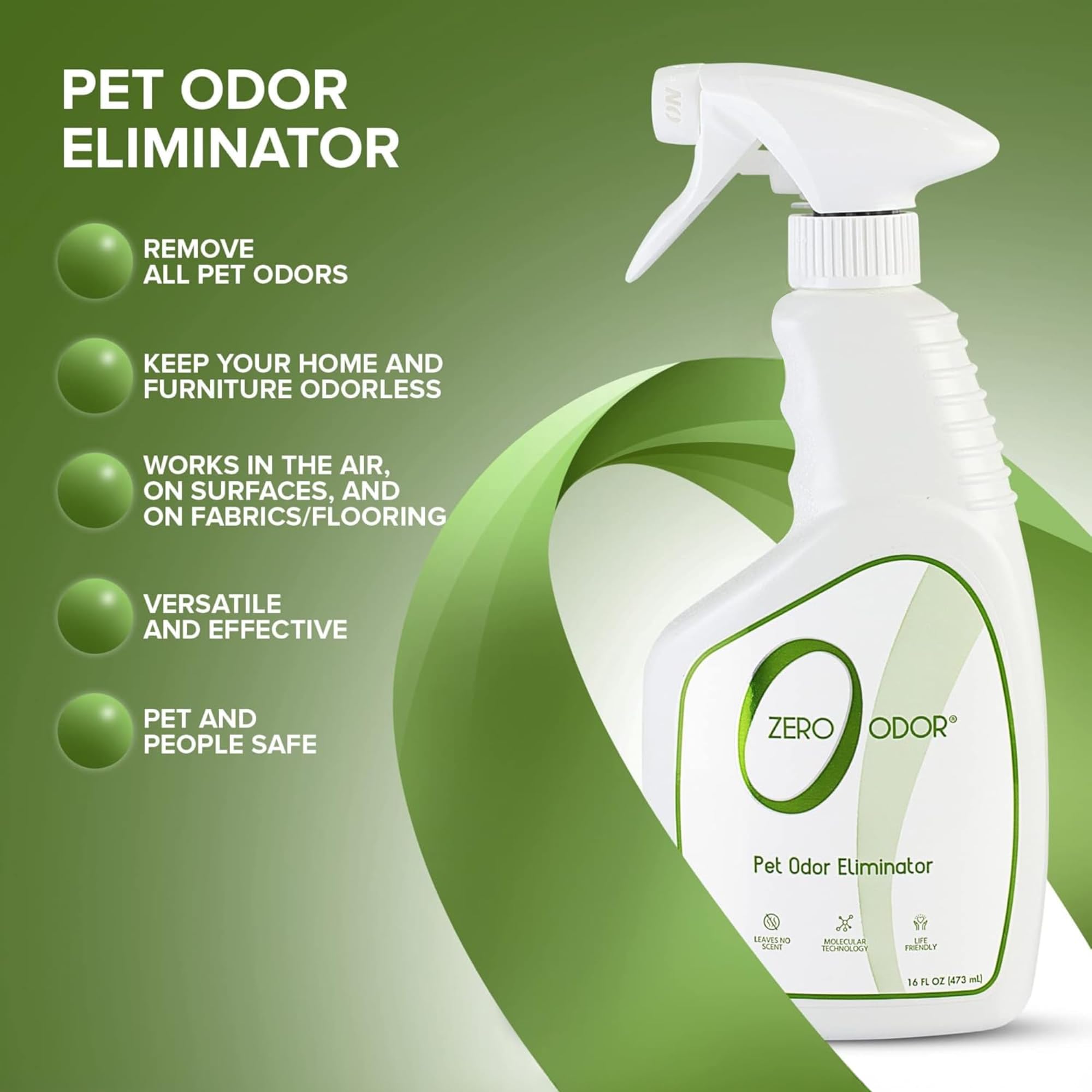 Zero Odor on a pet bed neutralizes urine odors.