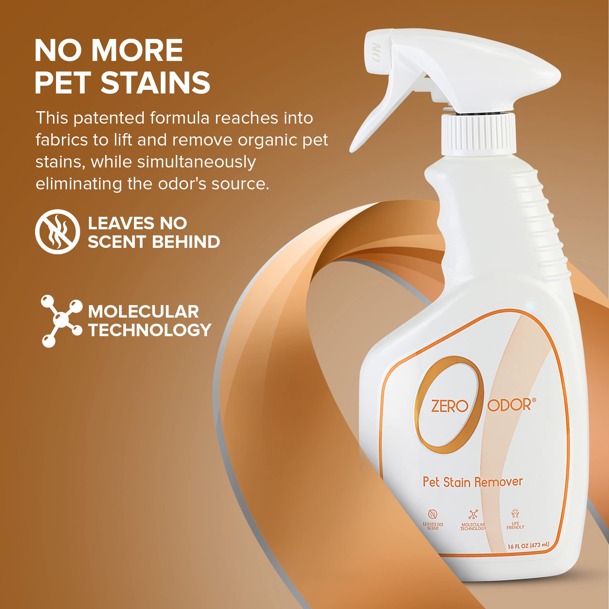 Zero Odor spray in action neutralizes odors on upholstery.
