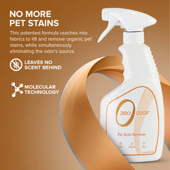 Zero Odor spray in action neutralizes odors on upholstery.