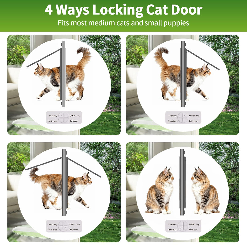 Zerzuo cat door in-window setup lets pets roam yard safely.