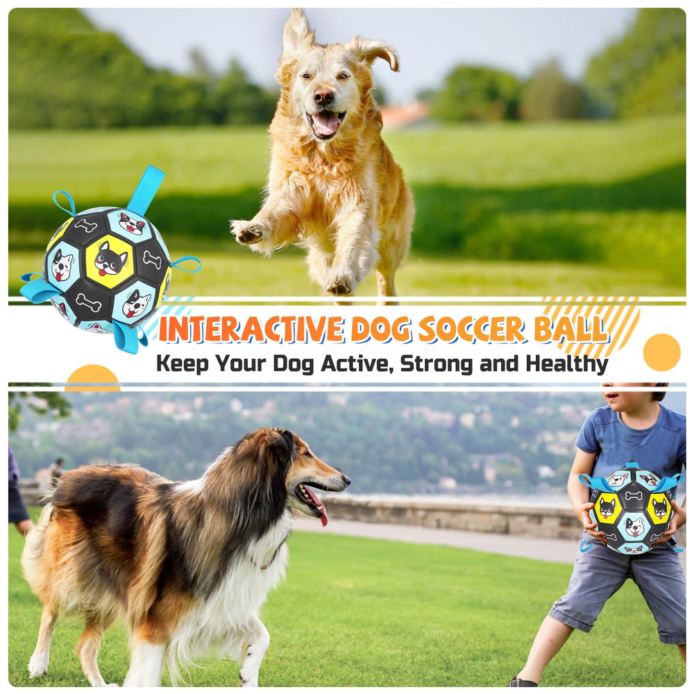 ZestPulse durable composite leather dog ball for medium and large dogs