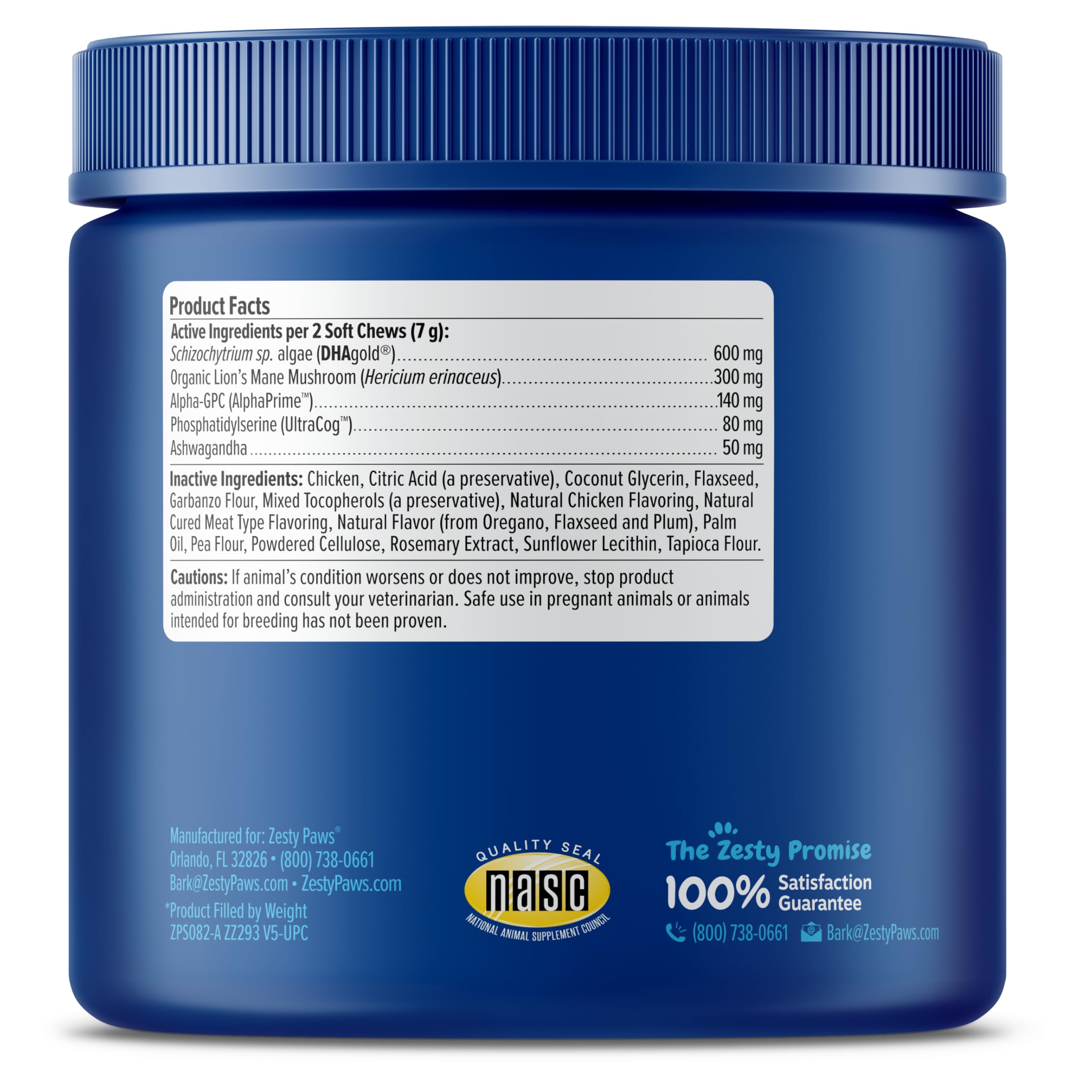 Zesty Paws Advanced Cognition Soft Chews Alpha-GPC supports memory and learning