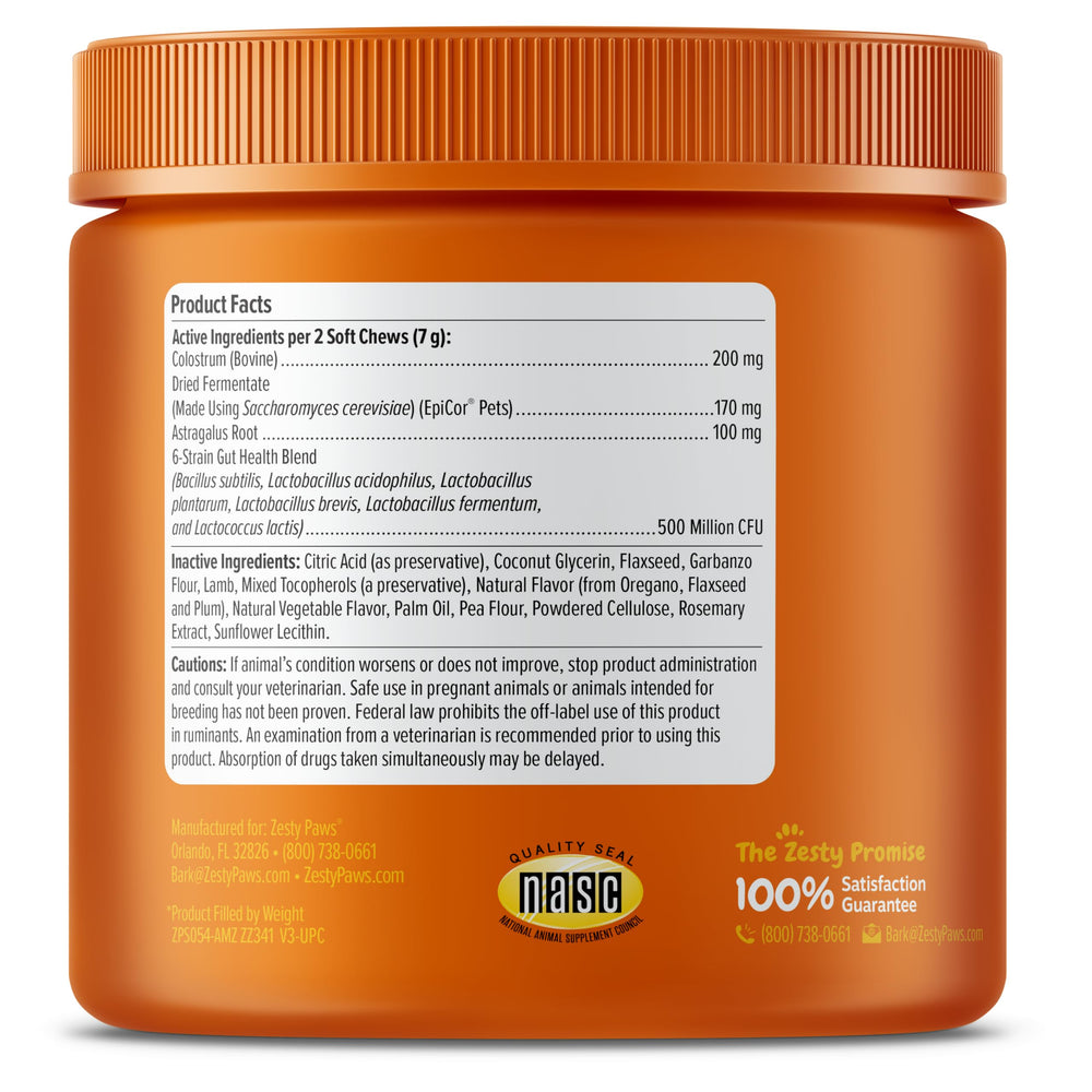 Packaging features Colostrum and Astragalus root for skin comfort