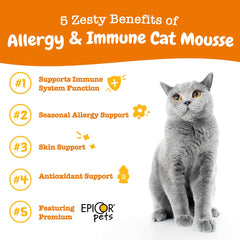 Zesty Paws mousse texture shown for easy serving to cats.