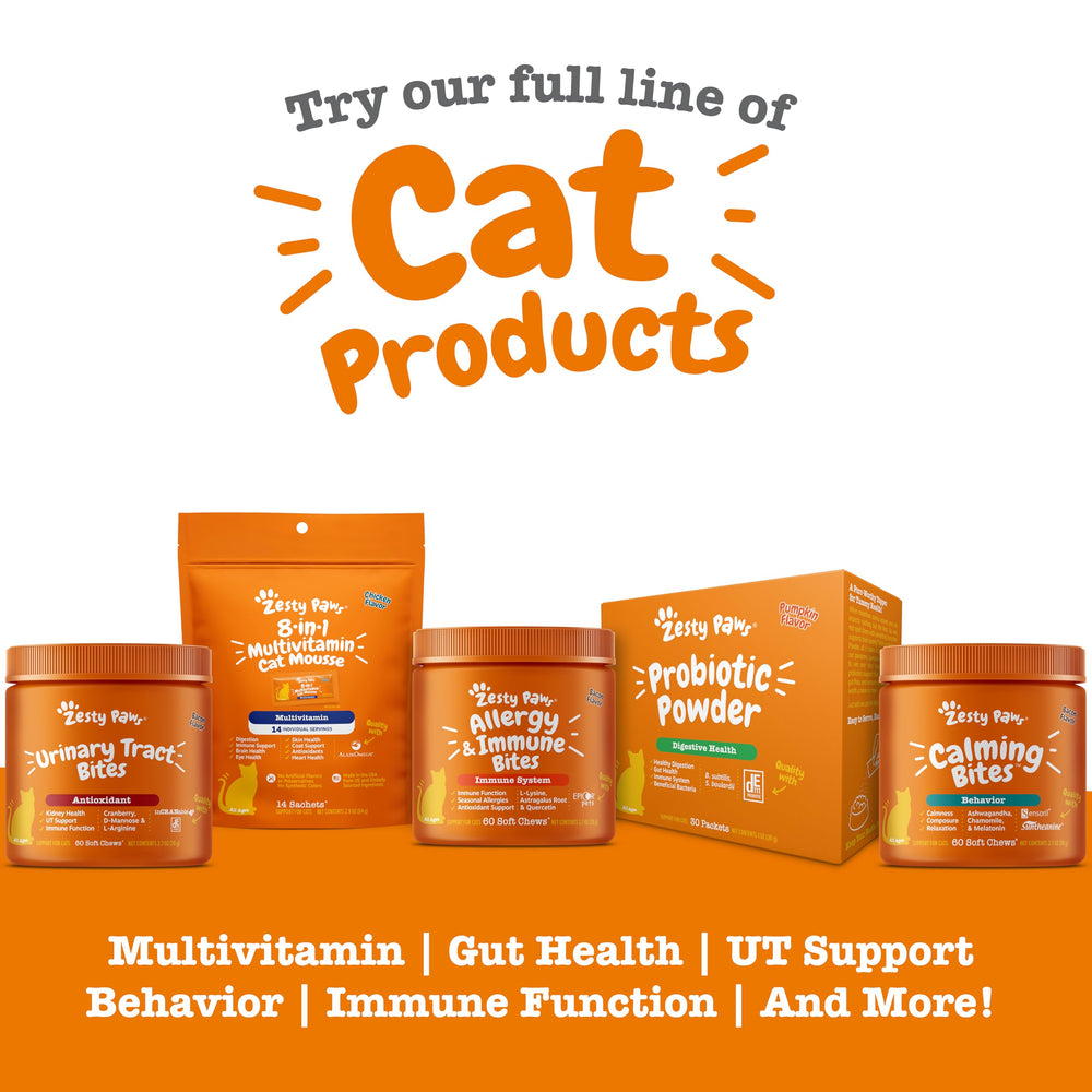 Zesty Paws Astragalus Root and Quercetin provide antioxidant-like support.