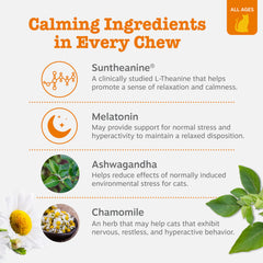 Zesty Paws Calming Chews cat melatonin supports stress response during loud events