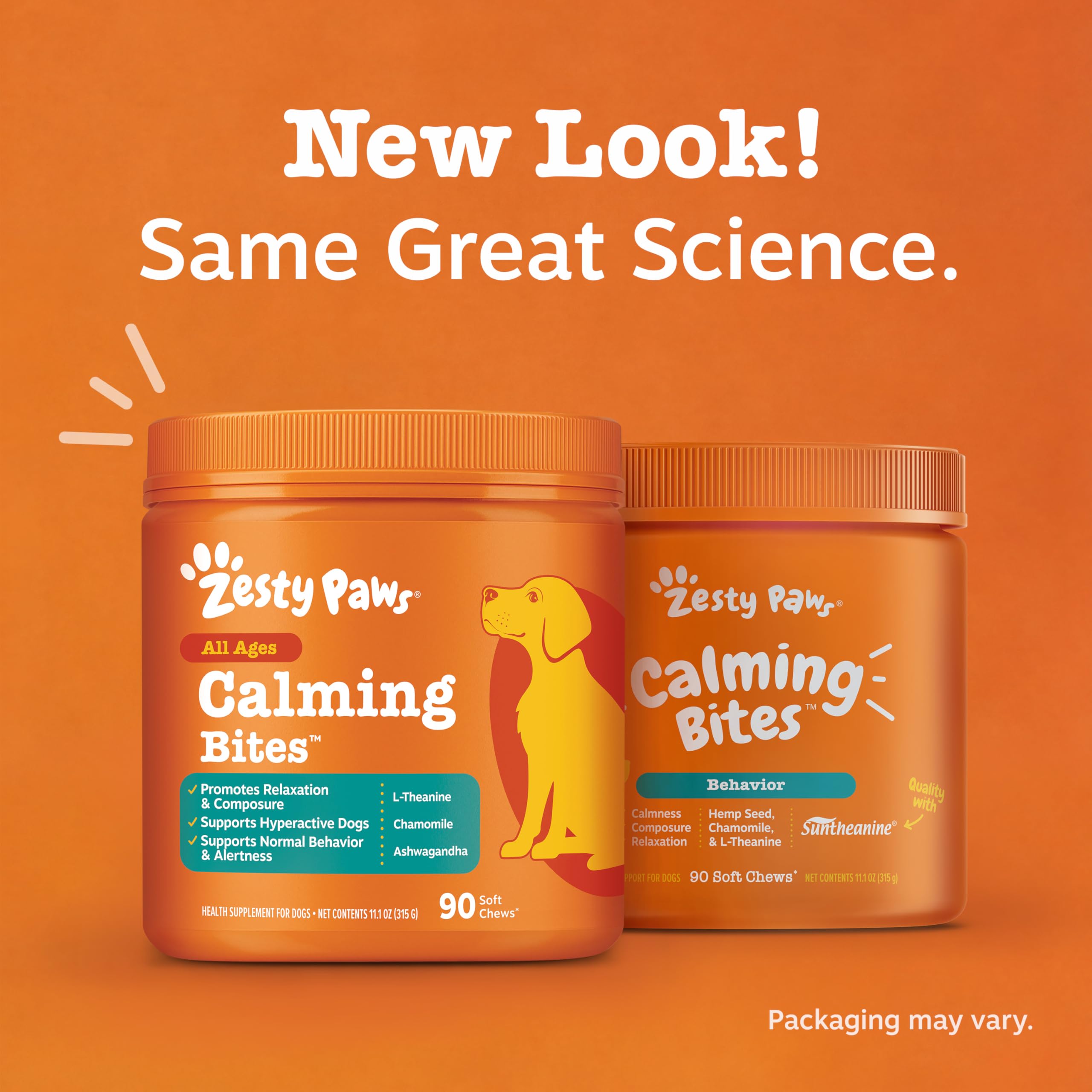 Zesty Paws Calming Chews endcap demonstrates separation readiness for busy households.