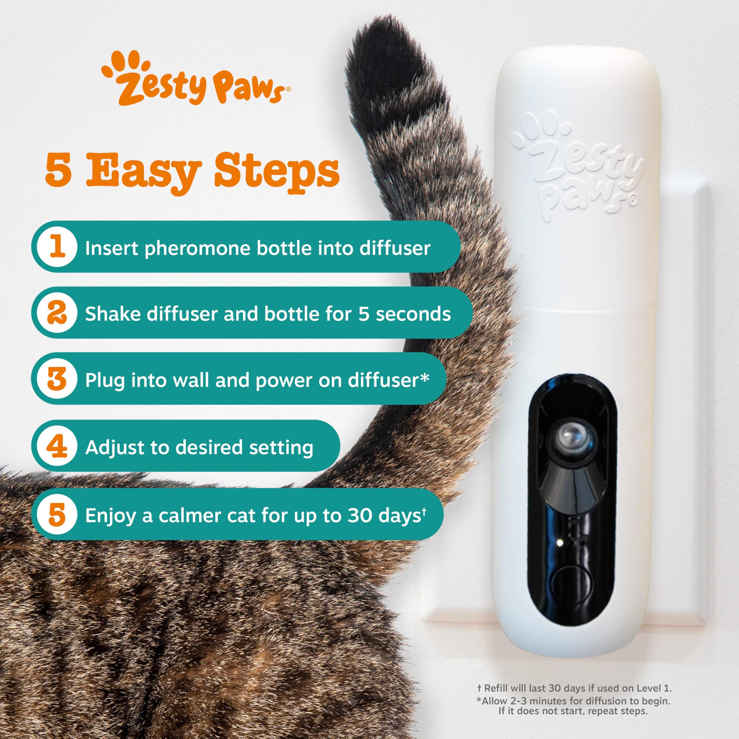 Zesty Paws cat calming diffuser refill bottle for pheromone-inspired calm