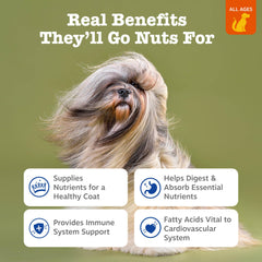 Zesty Paws Coconut Oil ingredients label highlighting 100% certified organic coconuts.
