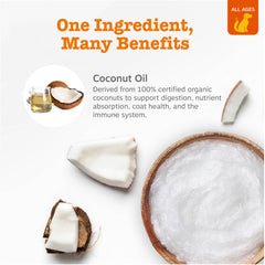 Pouring Zesty Paws Coconut Oil for Dogs into a dish for easy serving.
