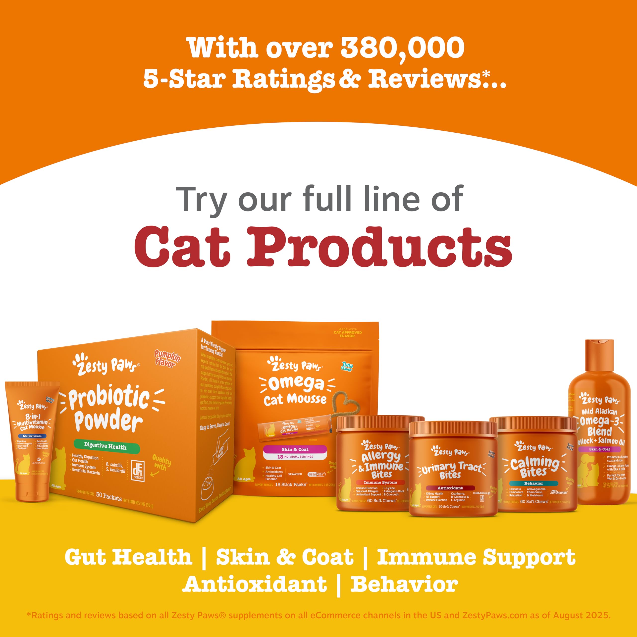 Zesty Paws Cranberry Urinary Bites soft chews: suitable for cats of all ages.
