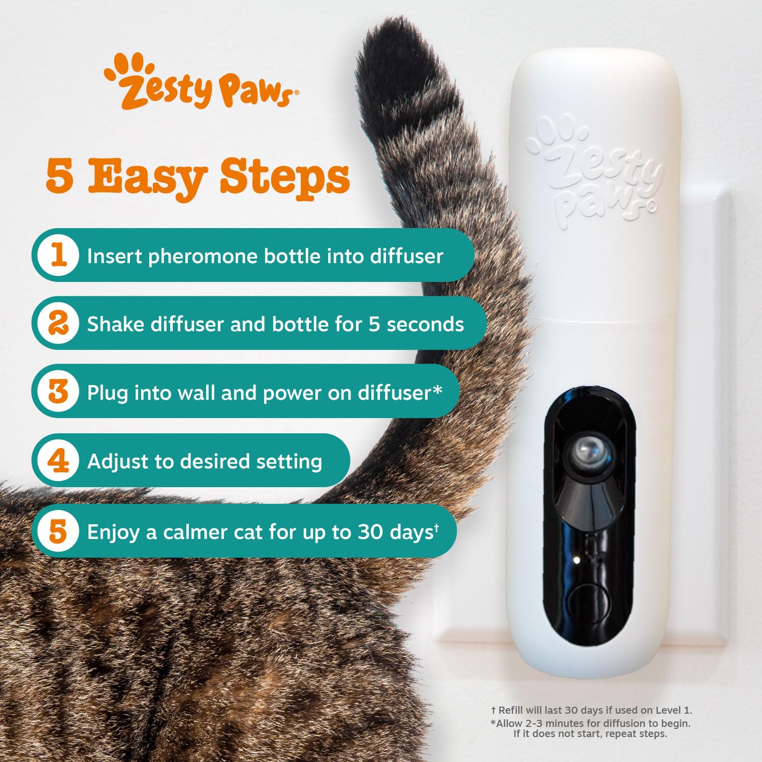 Zesty Paws diffusion covers up to 1000 sq ft for larger spaces