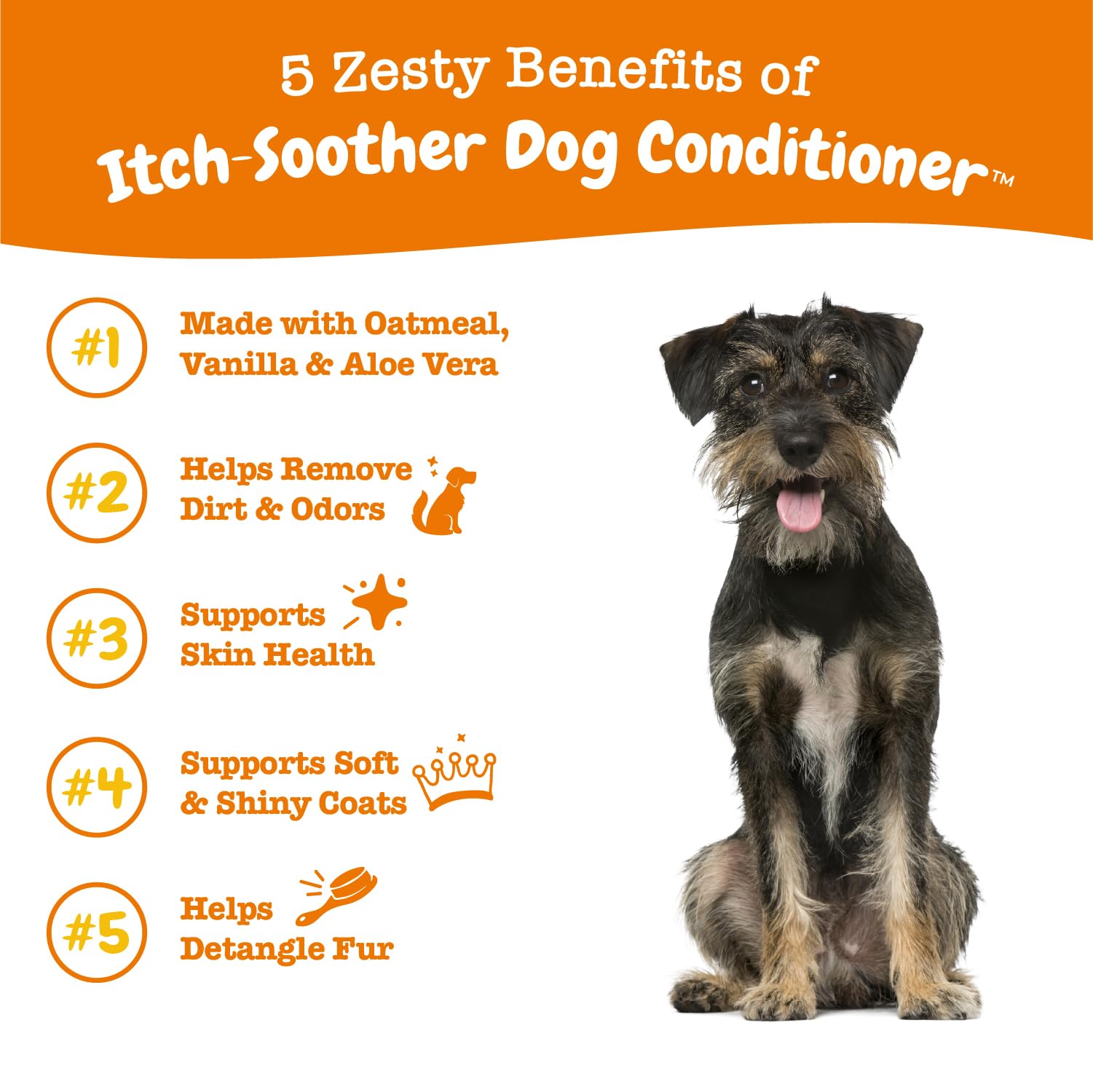 Pouring Zesty Paws conditioner during bath for even coverage.