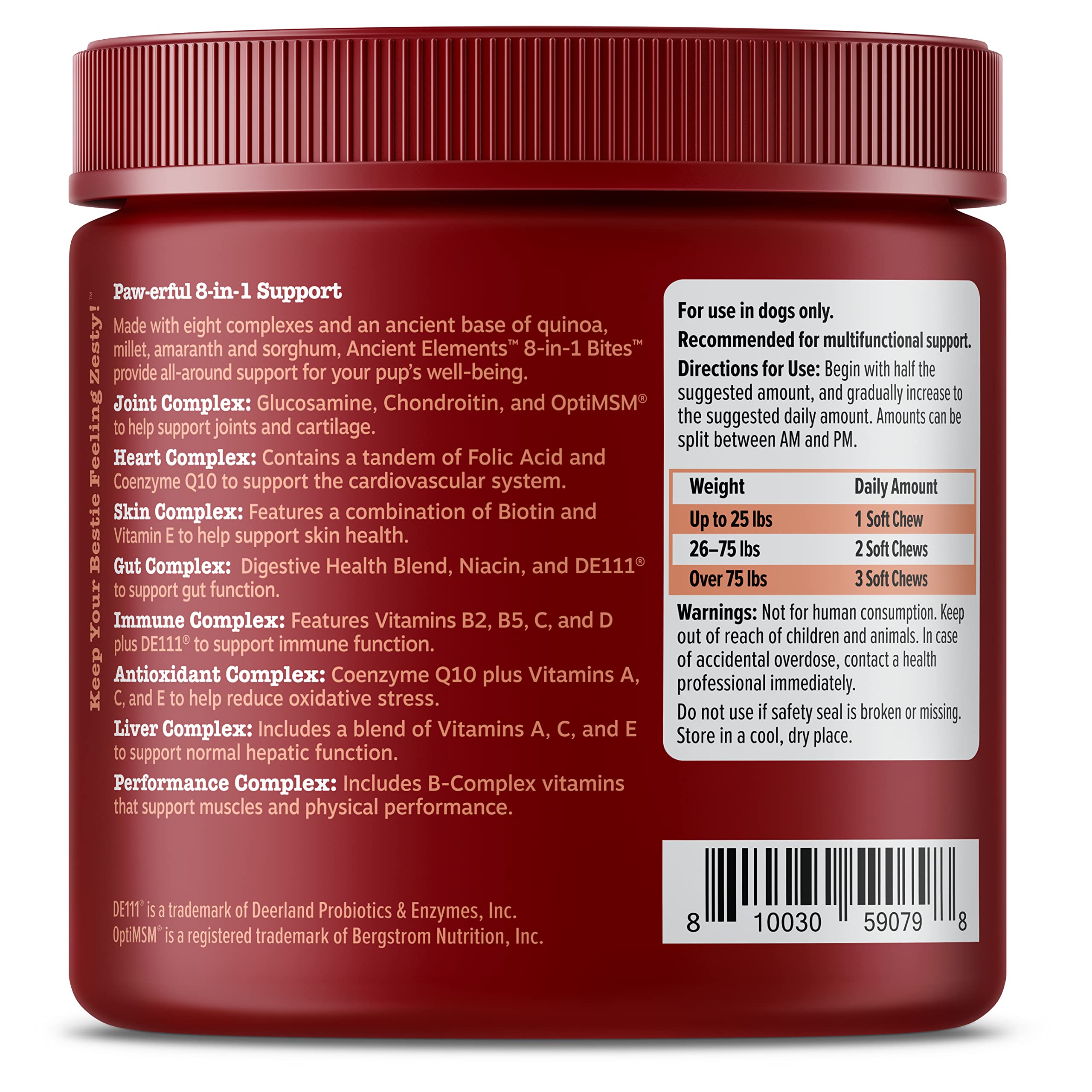 Zesty Paws immune and heart support label references CoQ10 for balanced wellness