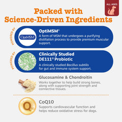Zesty Paws dog multivitamin label shows bison flavor and palatable option for pets