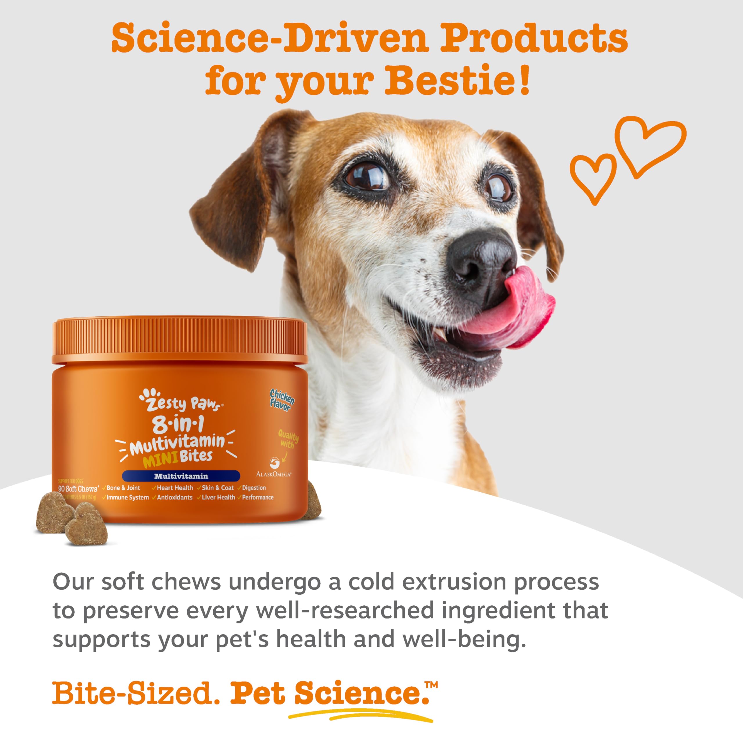 Zesty Paws skin and coat image with cod liver oil benefits.