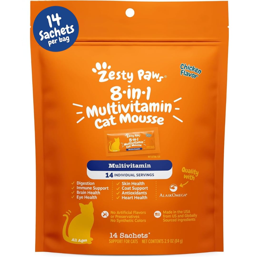 Zesty Paws Eight-in-One Mousse: digestive bottle-serve for gut health