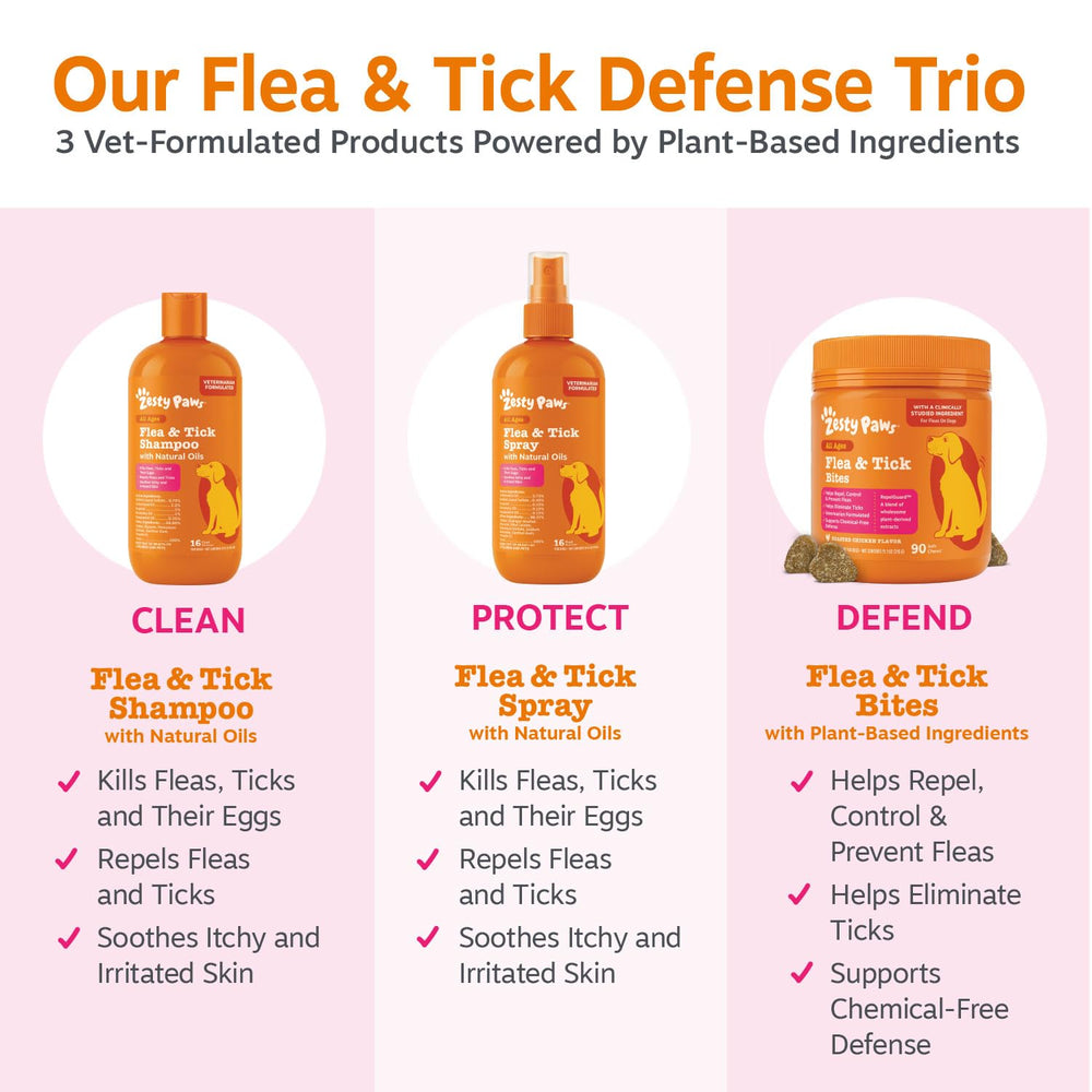 Zesty Paws flaxseed ingredient closeup signals skin and immune support.