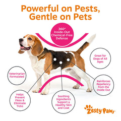 Zesty Paws garlic ingredient closeup highlights a key pest-repellent component.