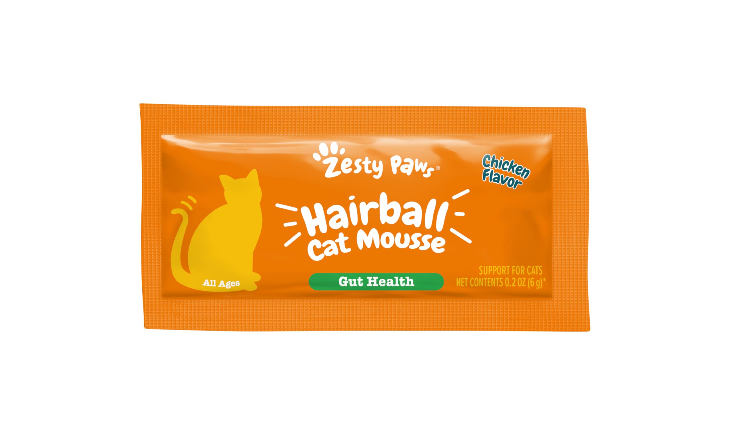 Zesty Paws Hairball Cat Mousse skin health visual shows zinc and biotin