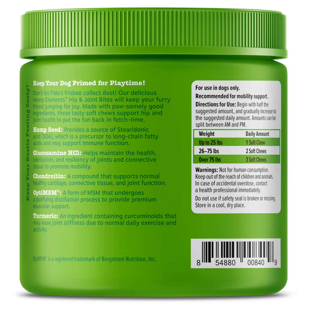 Zesty Paws Mobility Bites bottle on shelf, easy daily routine