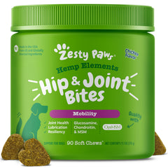 Zesty Paws Mobility Bites chicken-chews for dogs, joint comfort during play