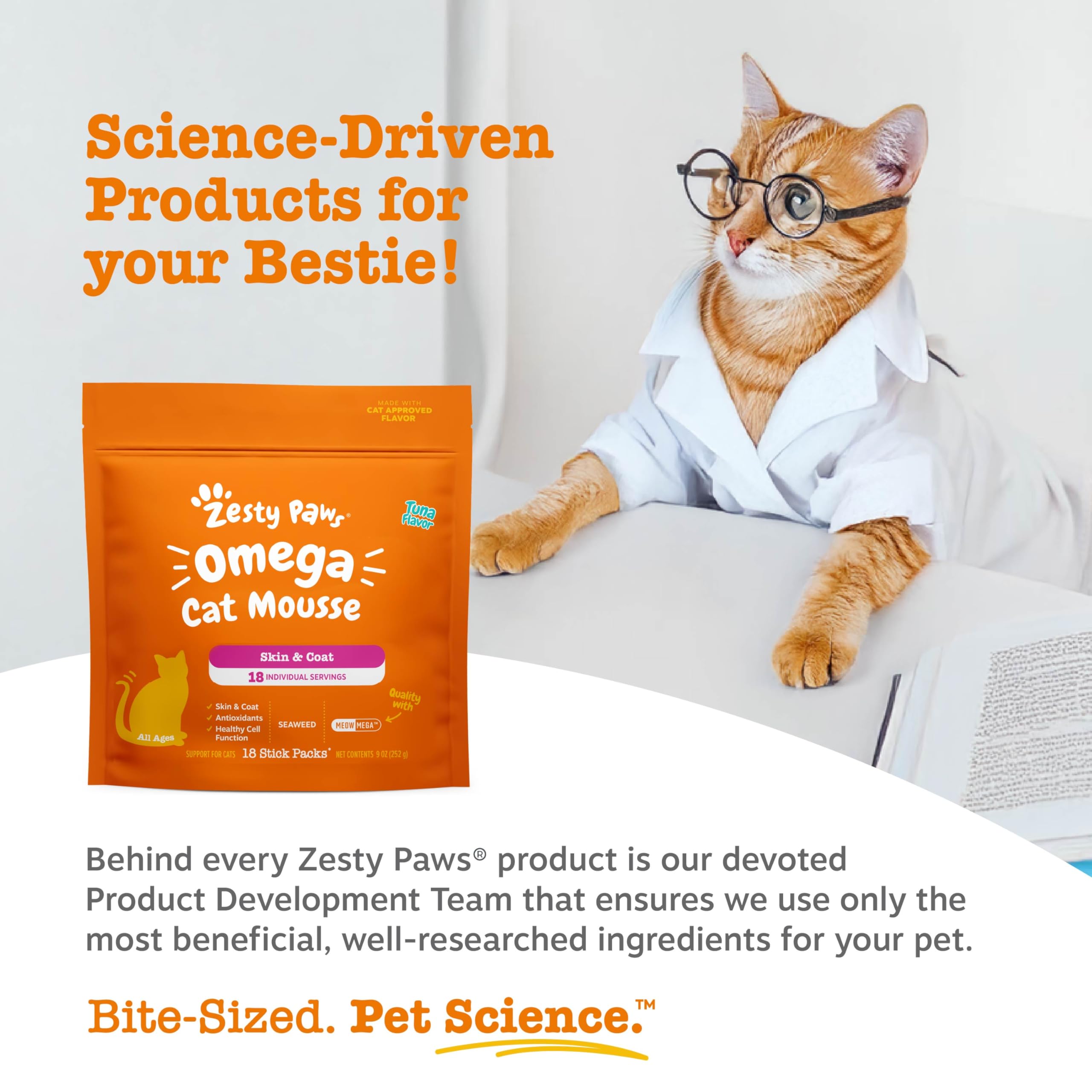 Zesty Paws Omega Cat Mousse minerals and vitamins for overall well-being